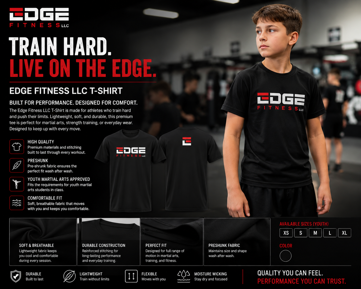 Edge Fitness LLC Premium Training T-Shirt